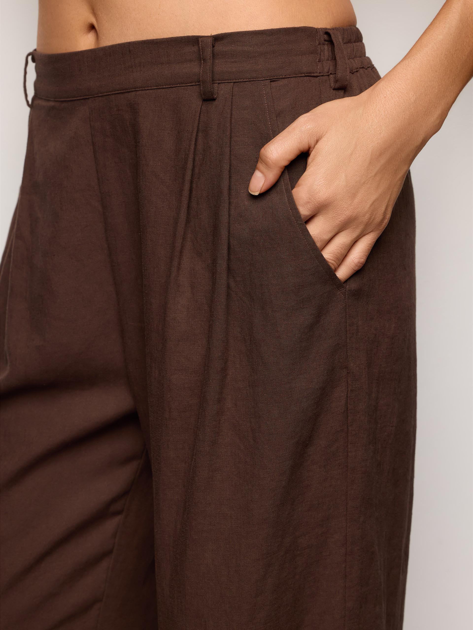 Pantalone lungo a palazzo Lino e Viscosa - Image 8