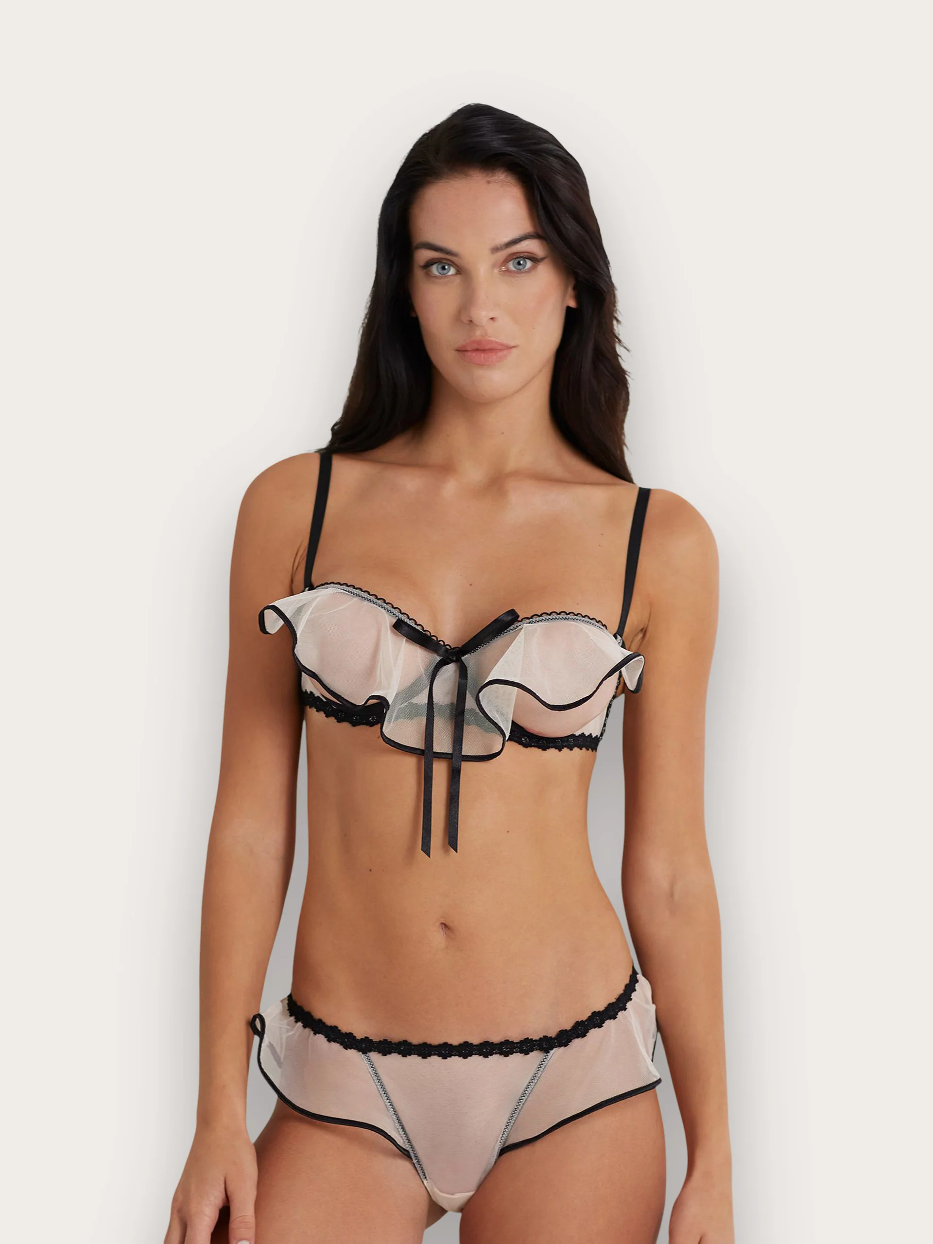Perizoma a filo sottile con balzine in tulle Privè - Flirt - Image 2