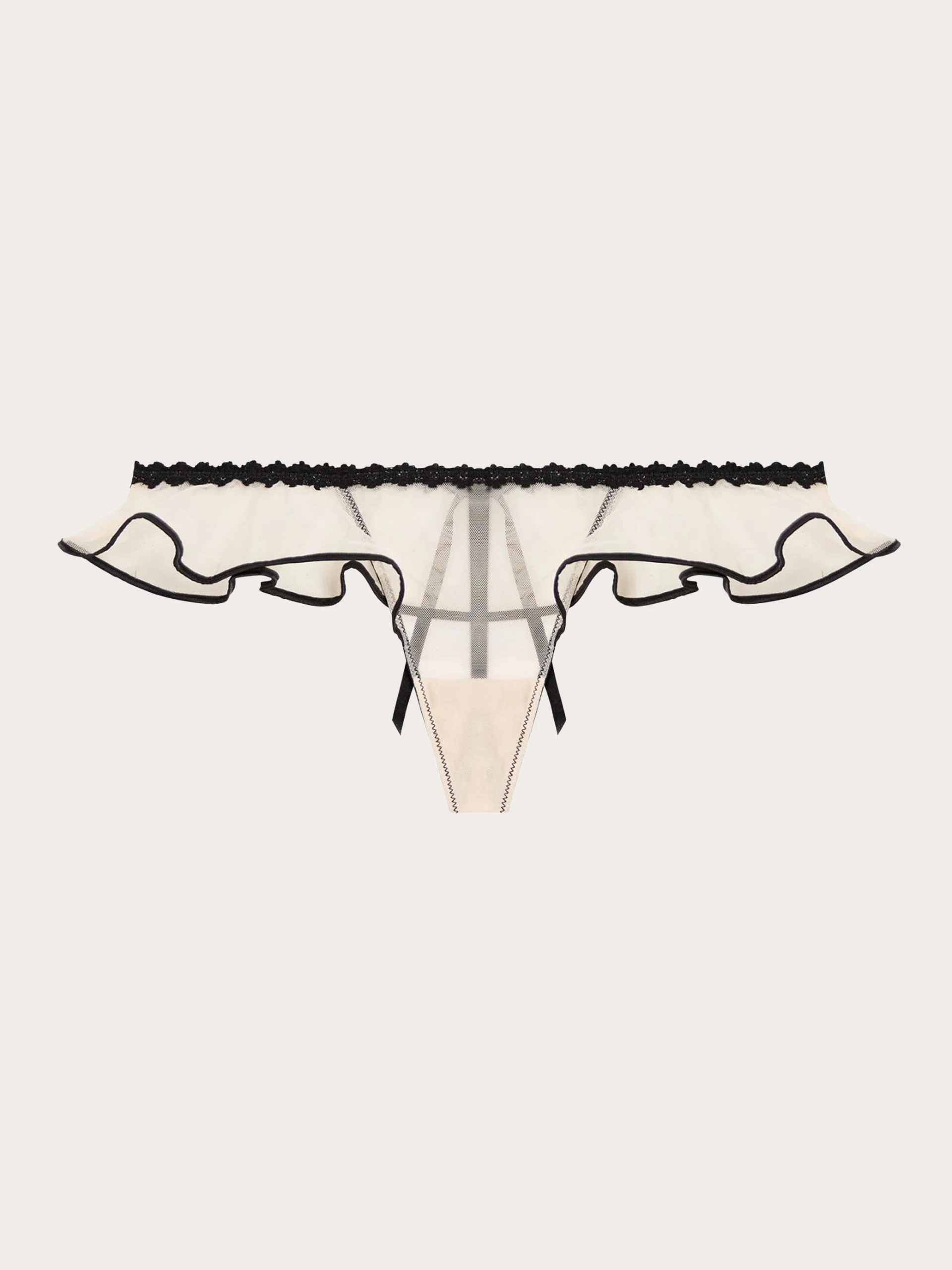 Perizoma a filo sottile con balzine in tulle Privè - Flirt - Image 4