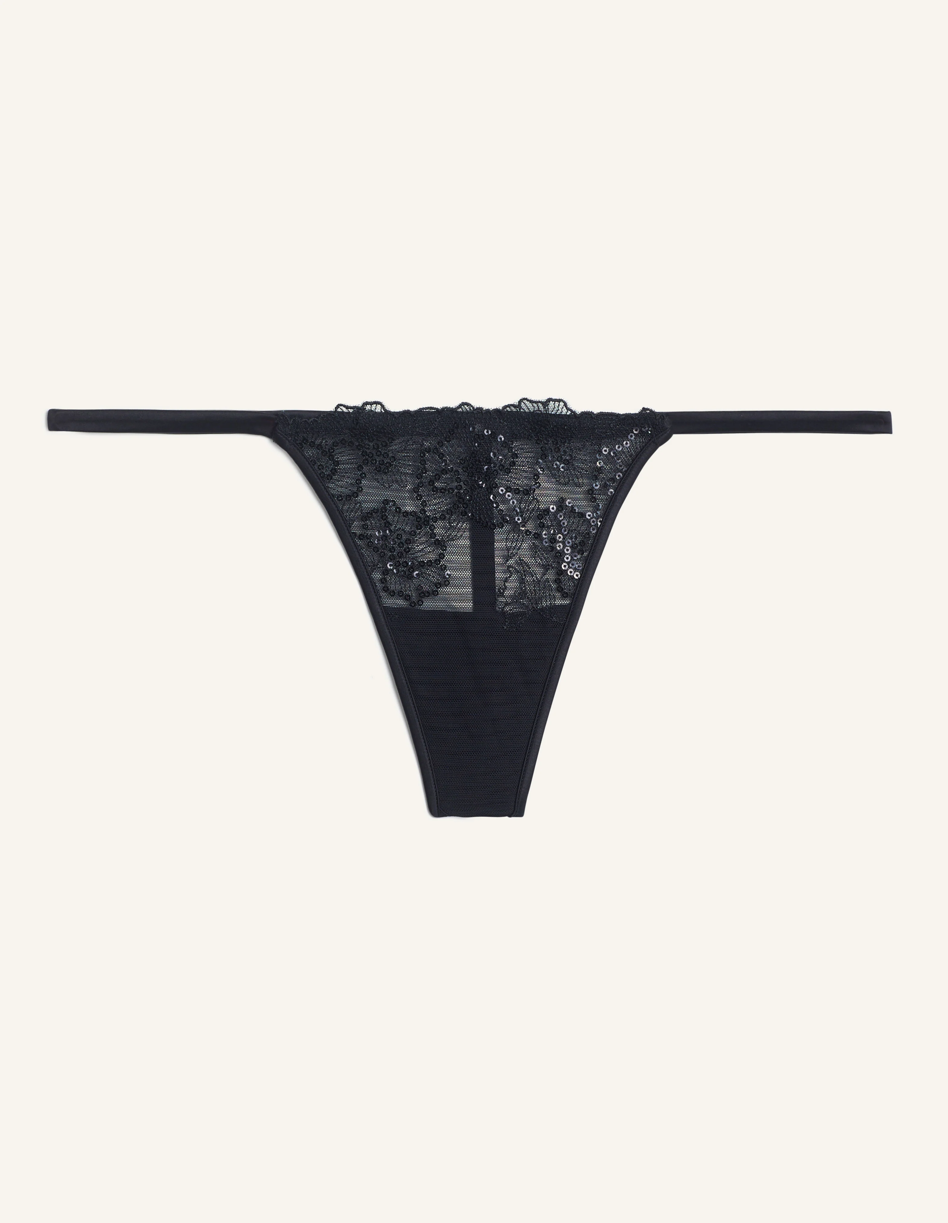 Perizoma fianco basso in tulle ricamato e raso Black Elegance - Image 6
