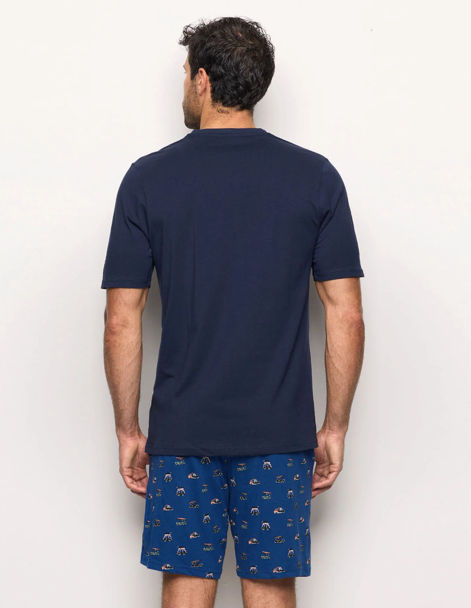 Pigiama corto blu da uomo con scollo a V Royal Marine - Image 3