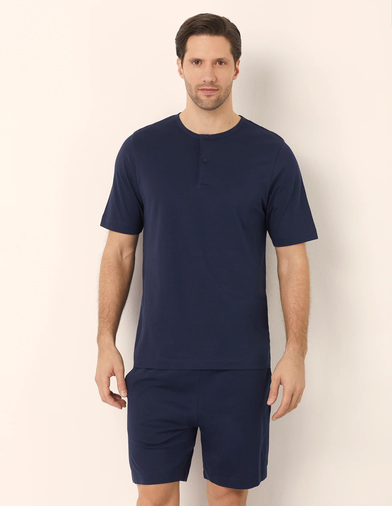 Pigiama corto in cotone con bottoncini Daily Pajamas - Image 2