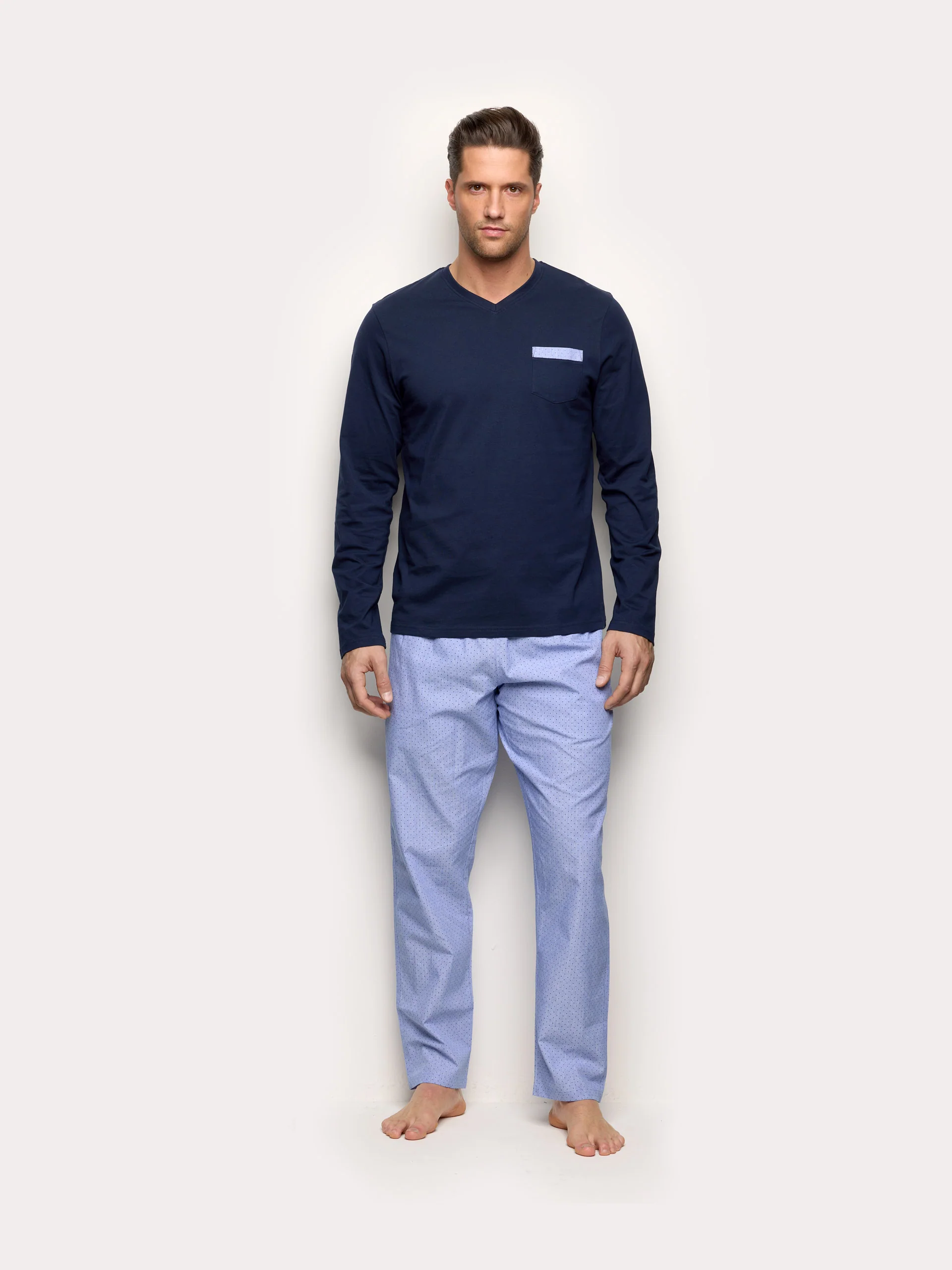 Pigiama lungo in jersey e tela di cotone - Daily Pajamas - Image 2