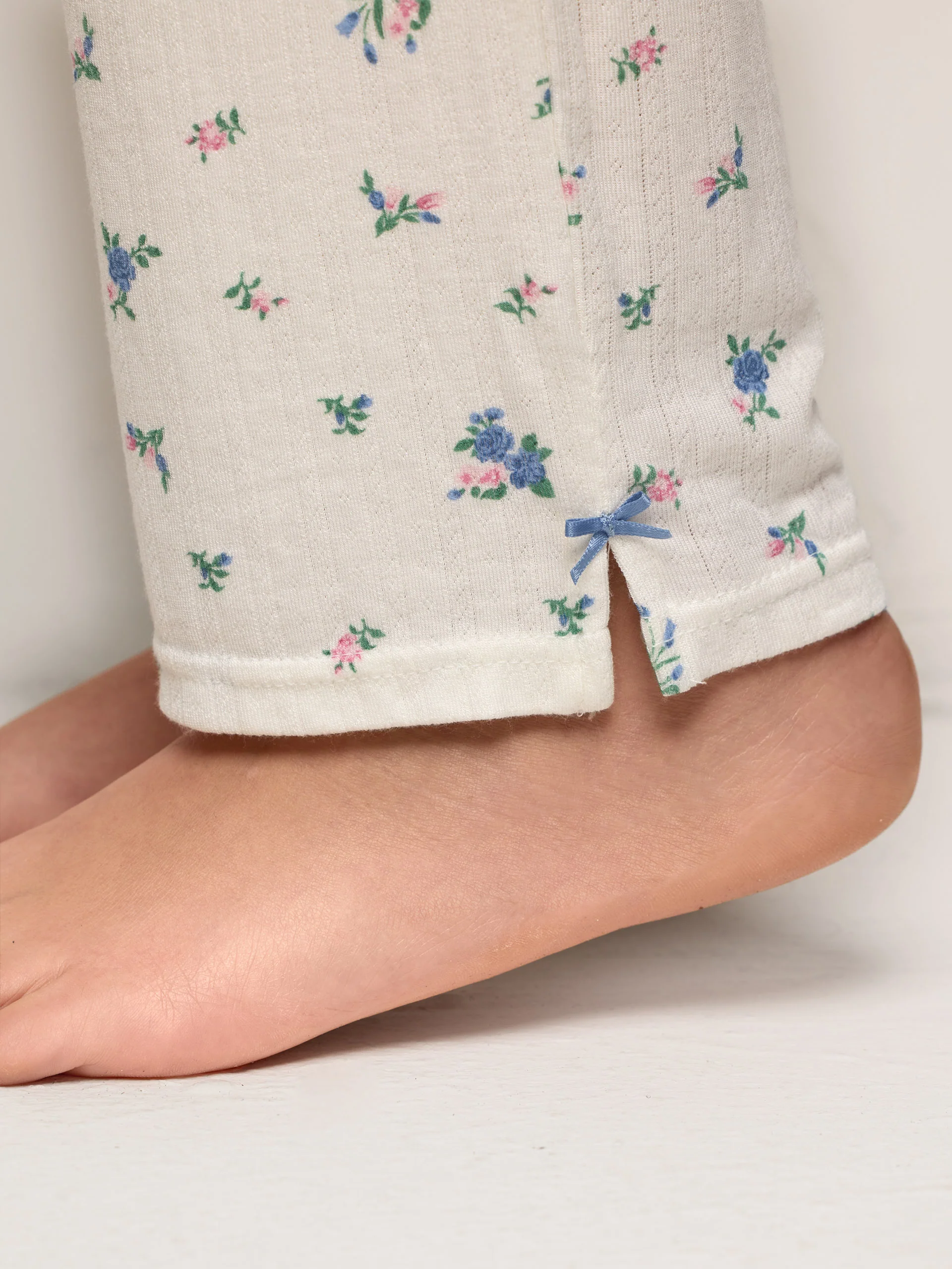 Pigiama lungo in jersey jacquard - Pointell - Image 3