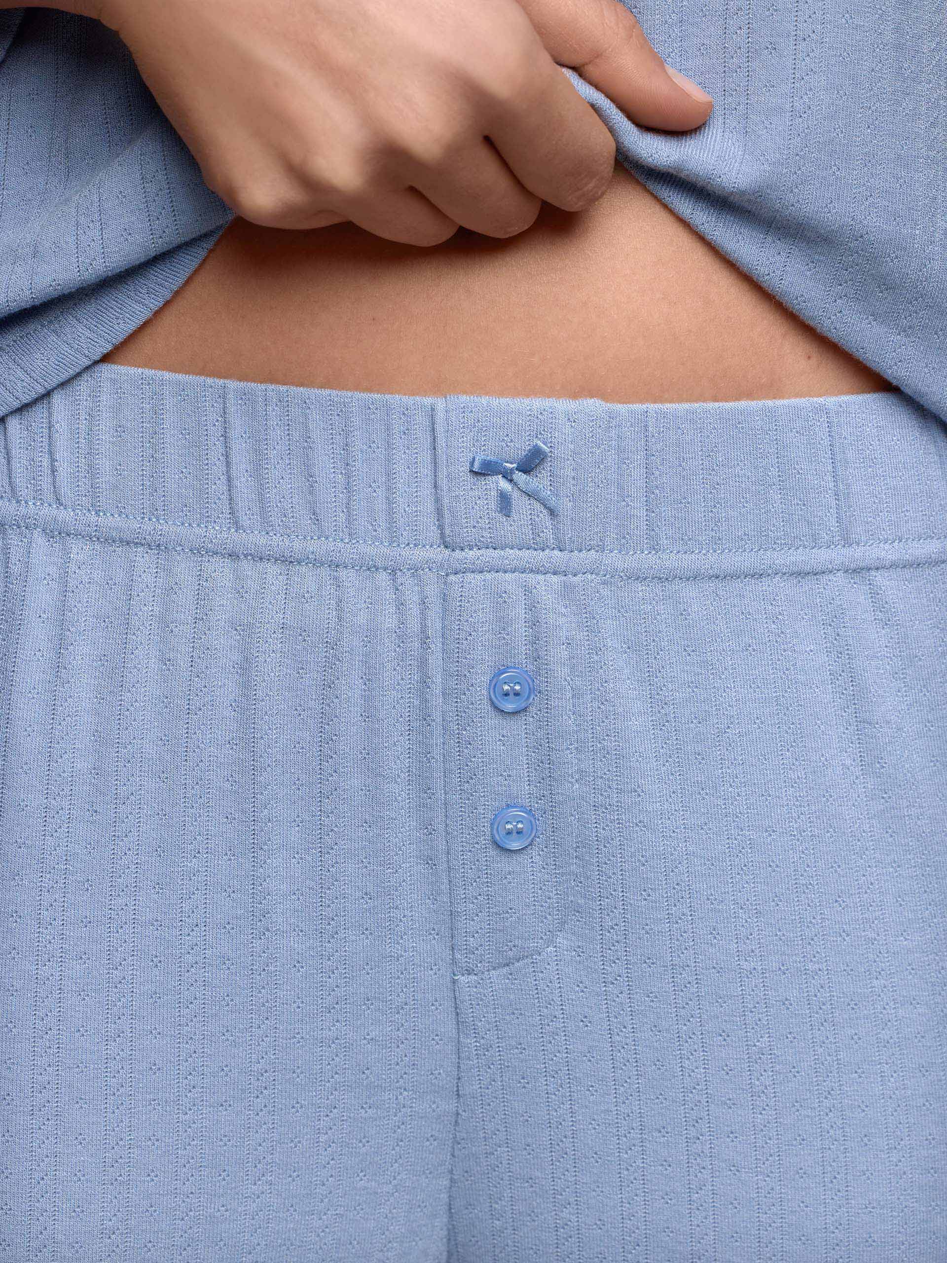 Pigiama lungo in jersey jacquard  - Pointell - Image 2