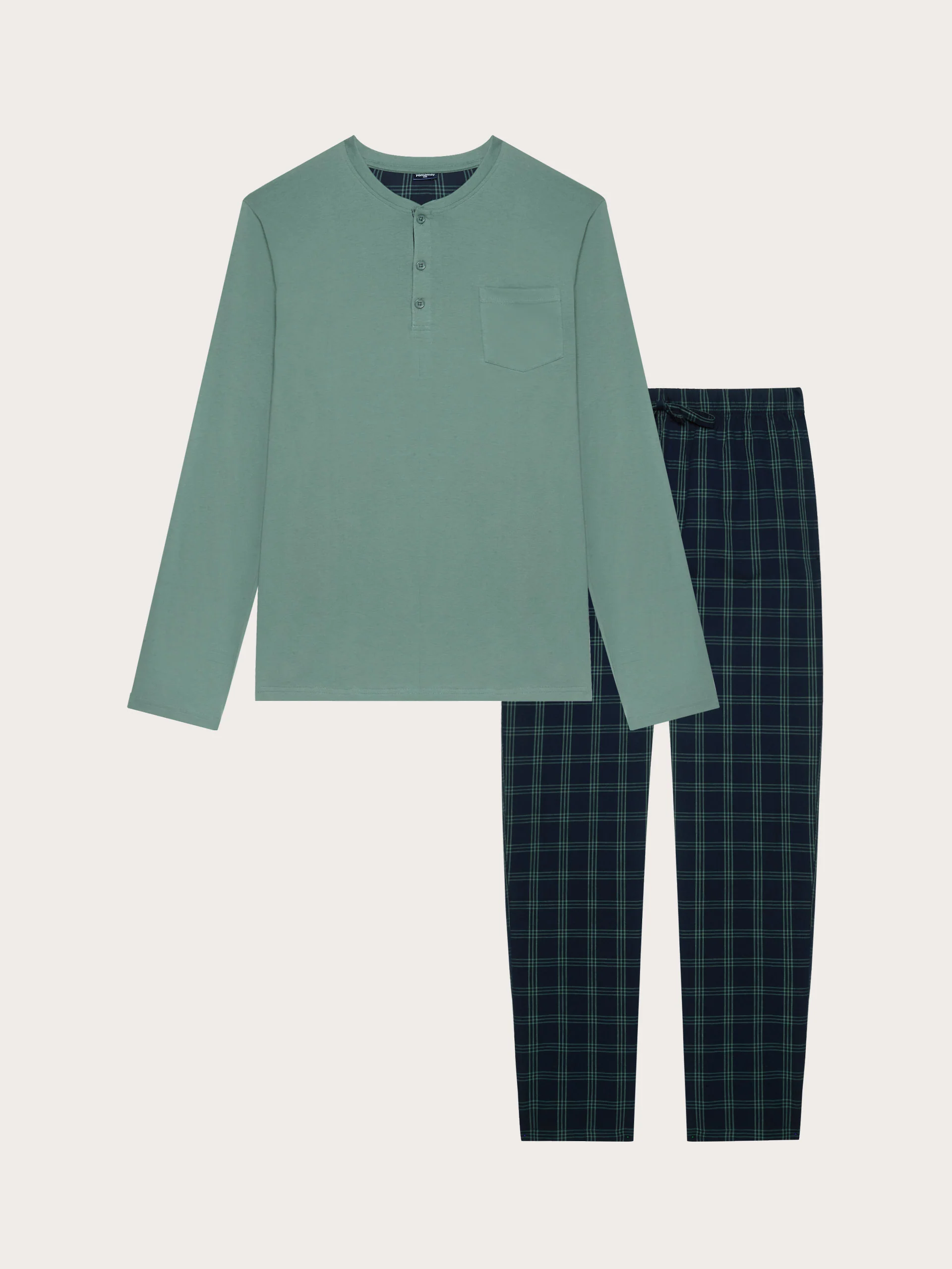 Pigiama lungo jersey e tela di cotone - Daily Pajamas II - Image 6