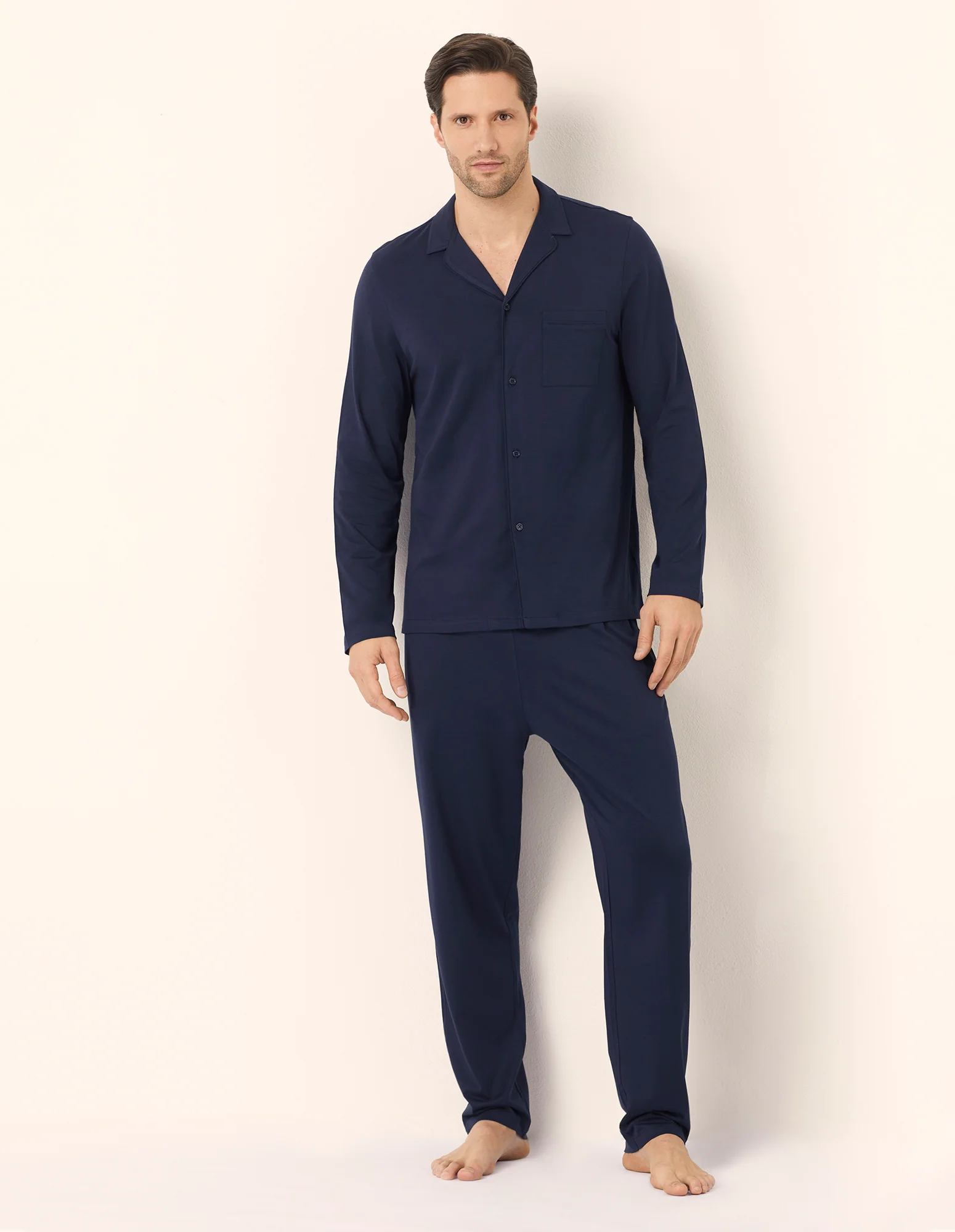 Pigiama lungo taglio camicia in cotone Daily Pajamas - Image 2