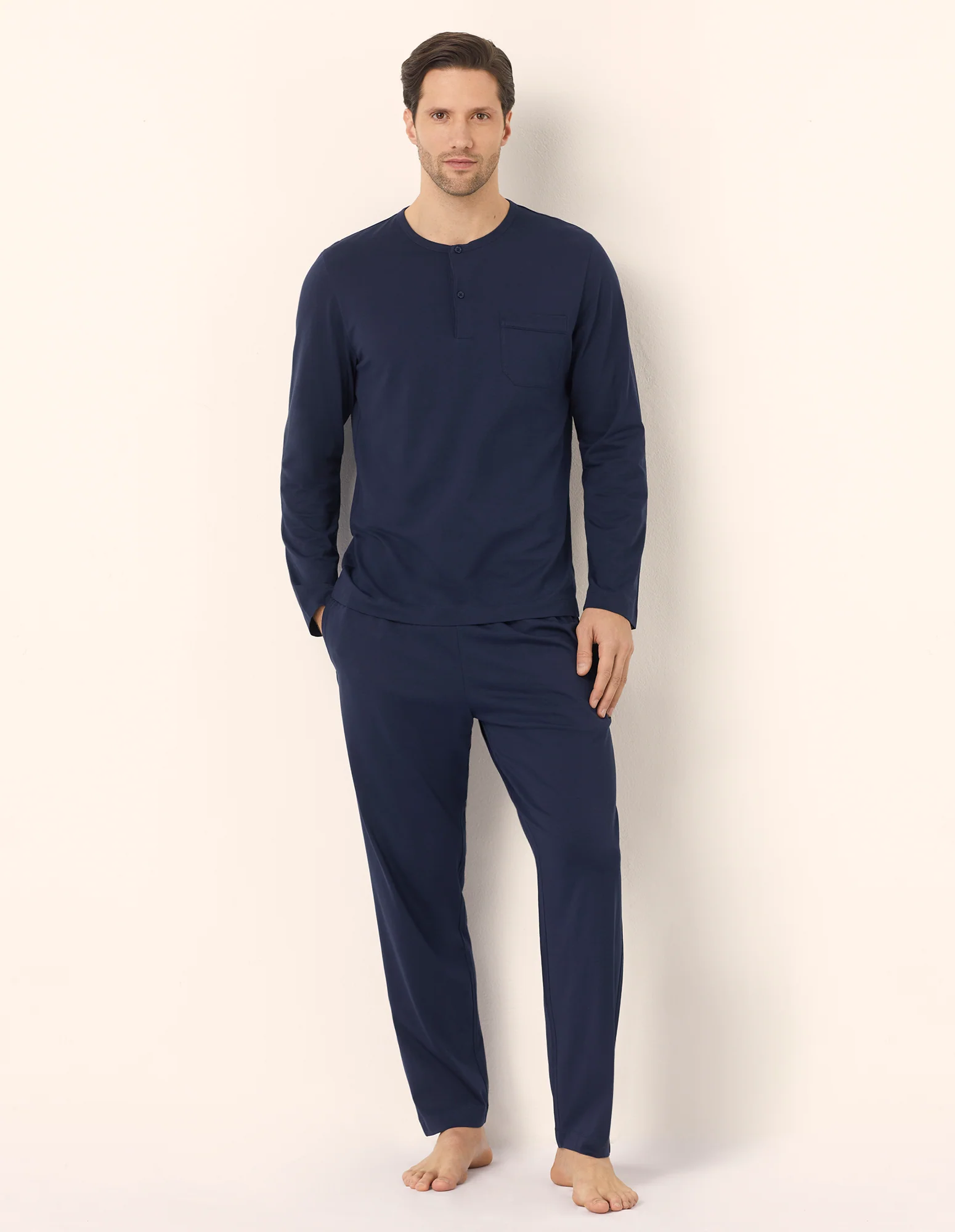 Pigiama lungo uomo in jersey di cotone Daily Pajamas