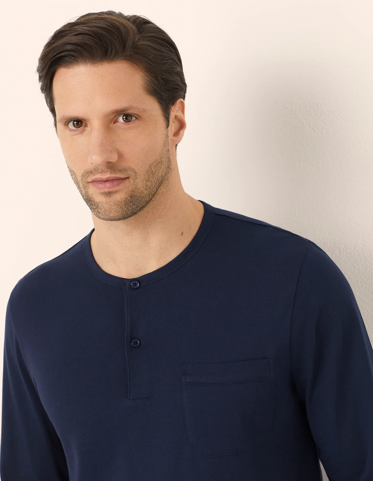 Pigiama lungo uomo in jersey di cotone Daily Pajamas - Image 3