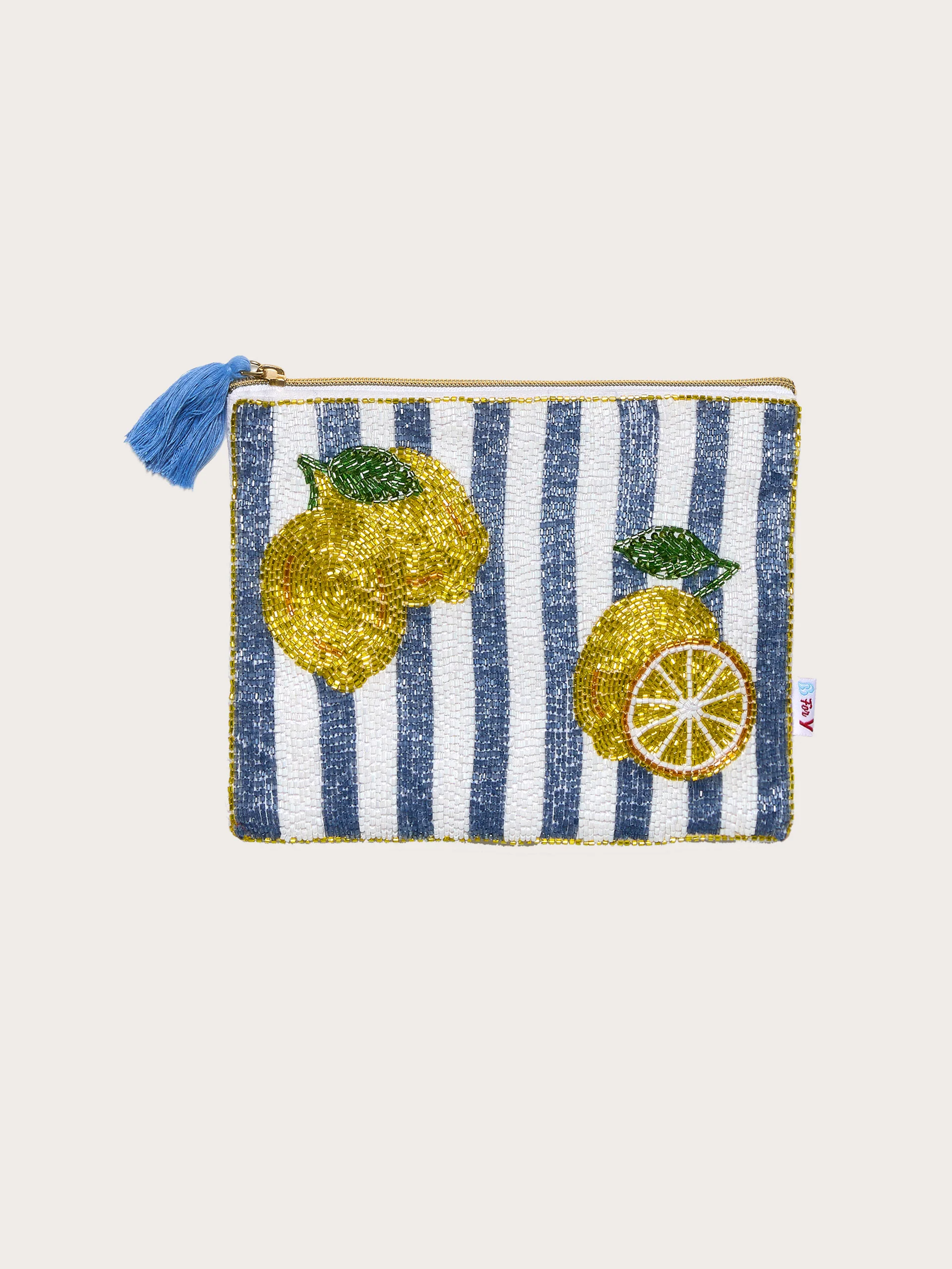 Pochette con ricamo e paillettes 19x24 cm - Baby Blu - Image 3
