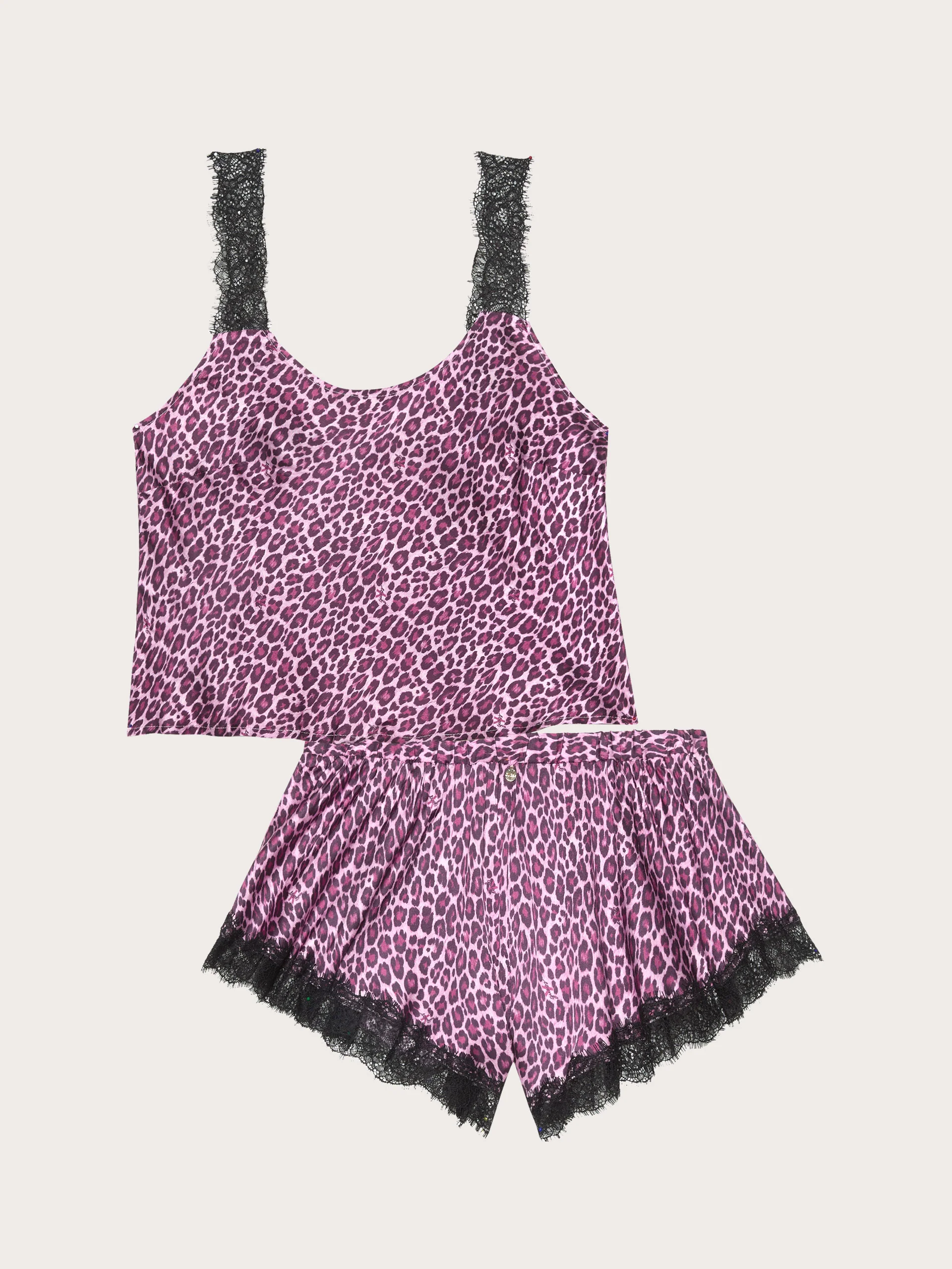 Set top e culotte raso di viscosa e pizzo - Yamamay loves Guess II - Image 5