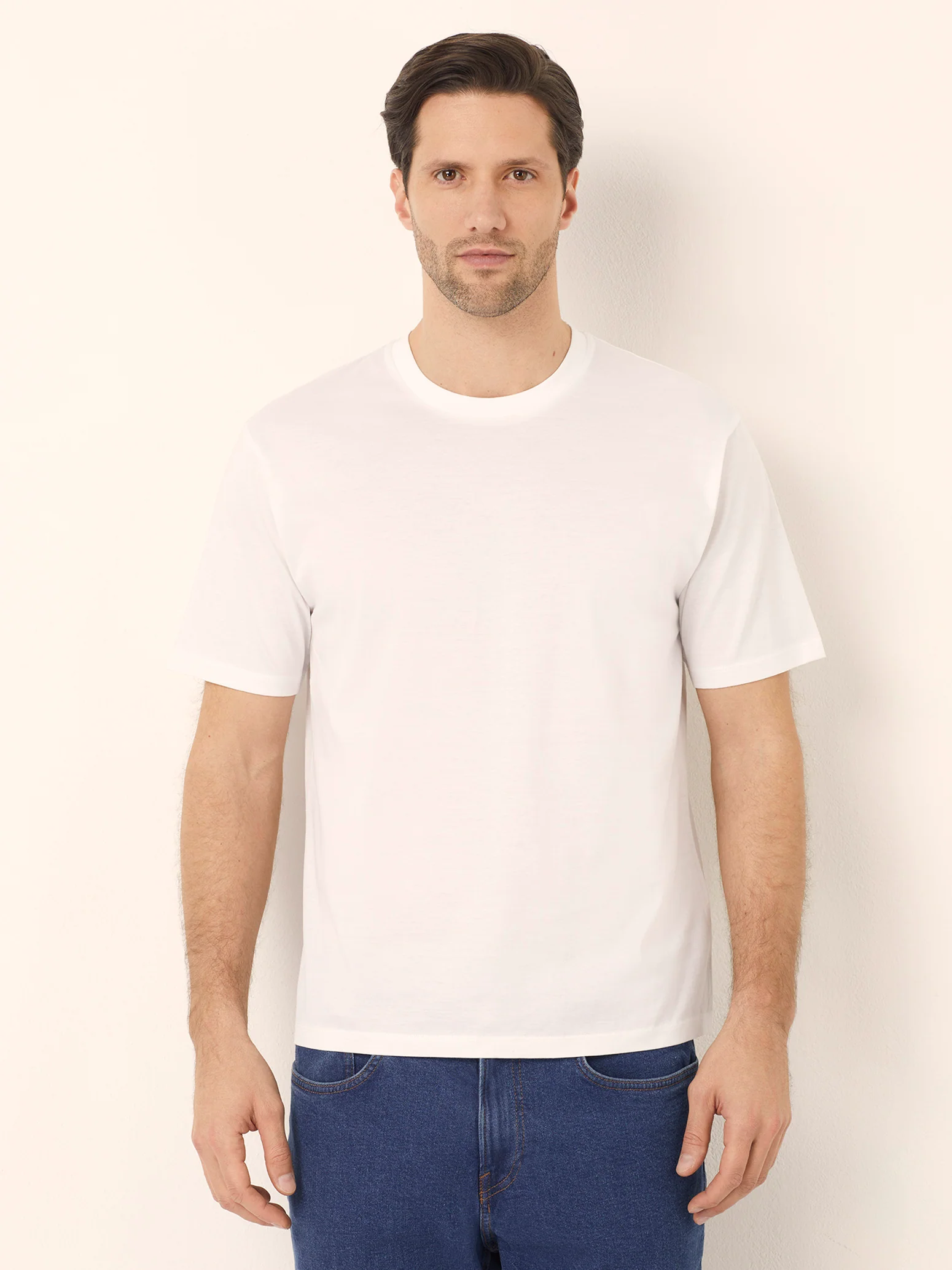T-shirt girocollo da uomo in cotone Premium Cotton - Image 2