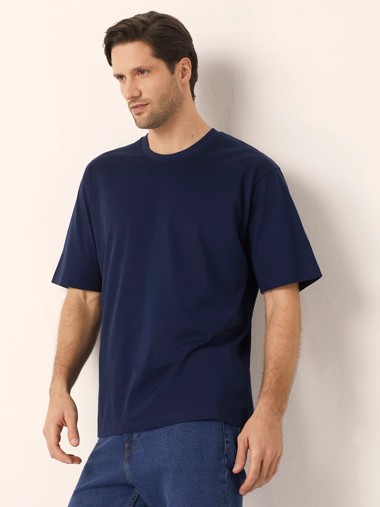 T-shirt girocollo da uomo in cotone Premium Cotton - Image 4