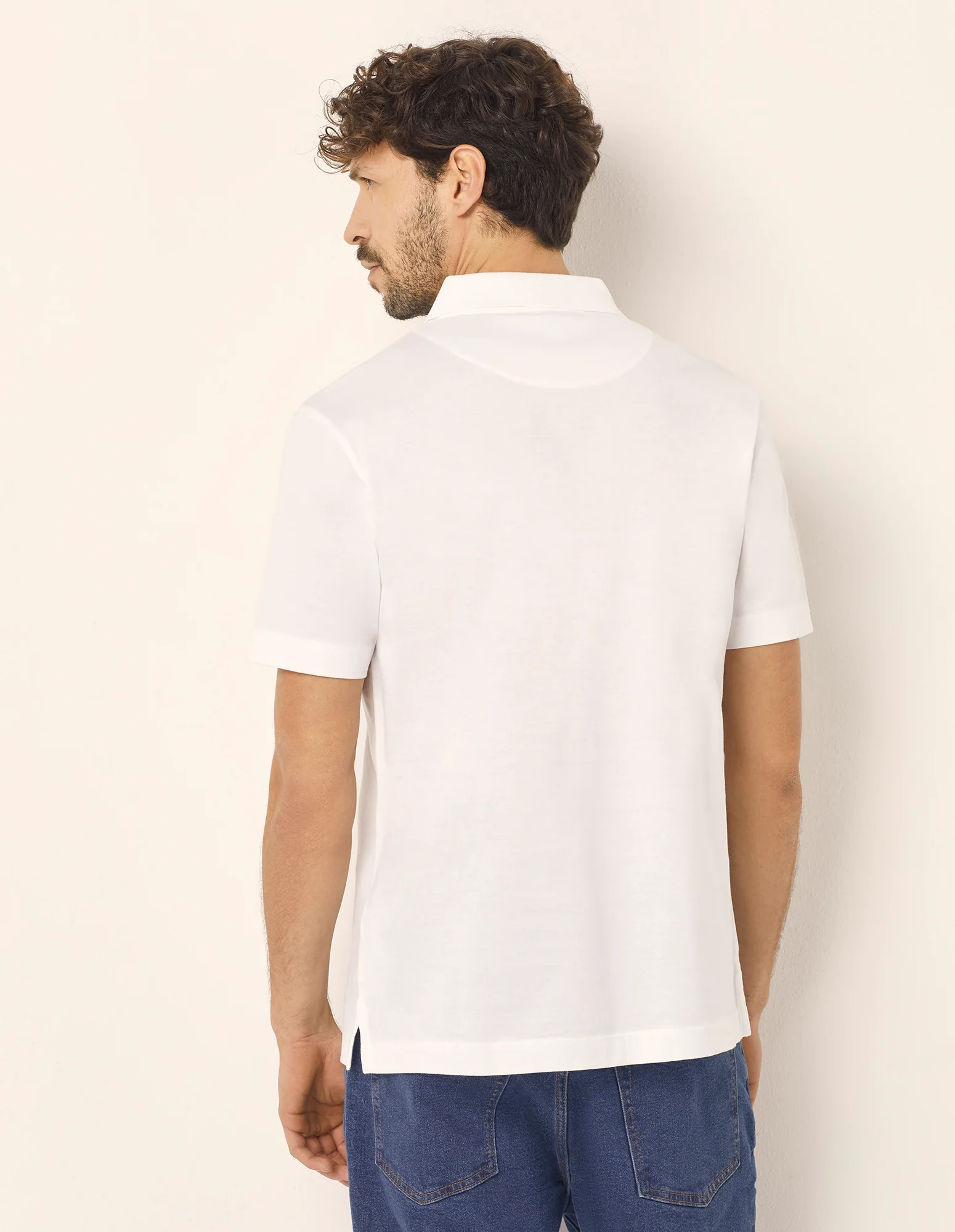 T-shirt taglio polo da uomo in cotone Premium Cotton - Image 3