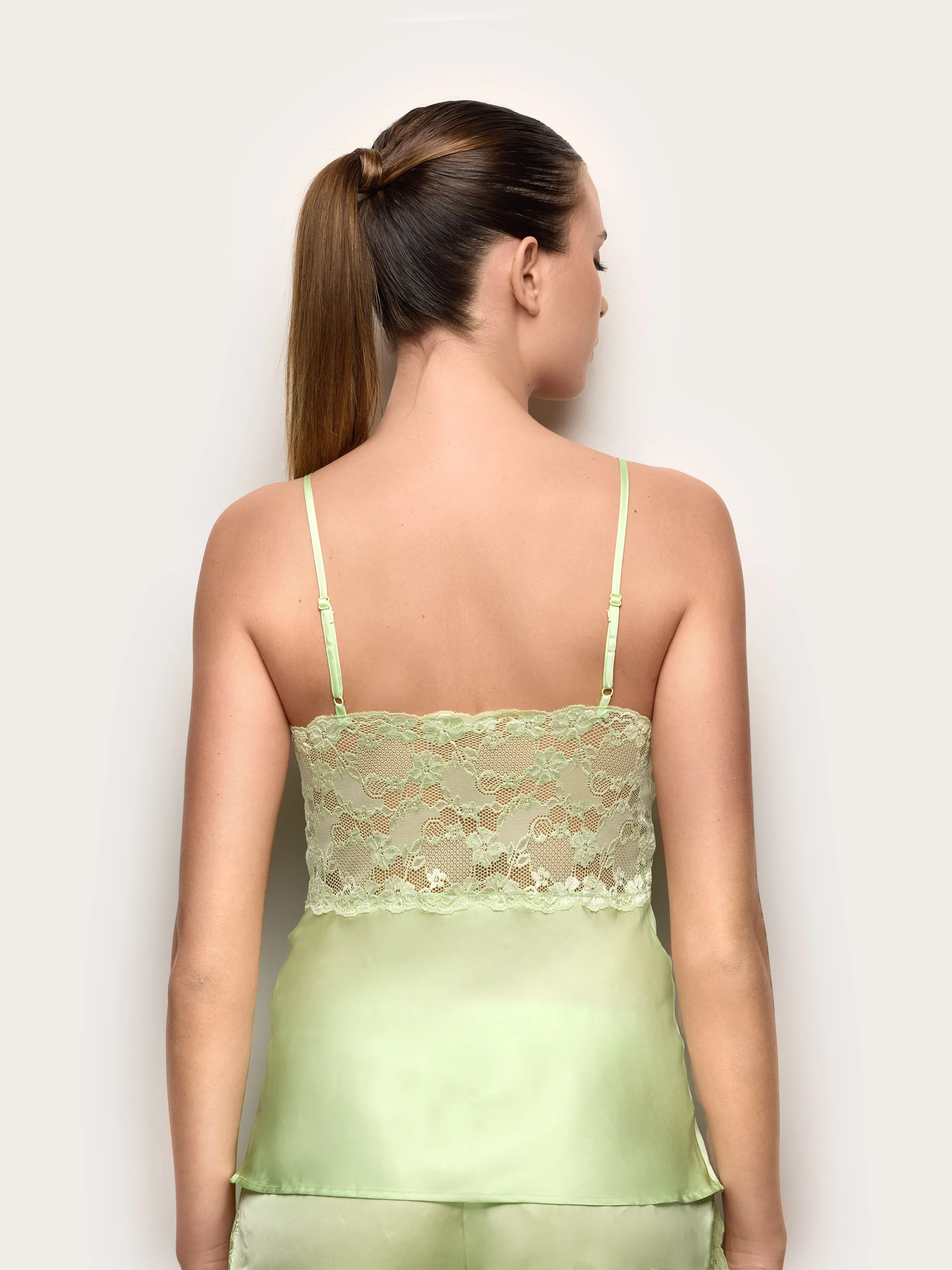 Top in raso e pizzo con spalline regolabili - Primula Color - Image 3