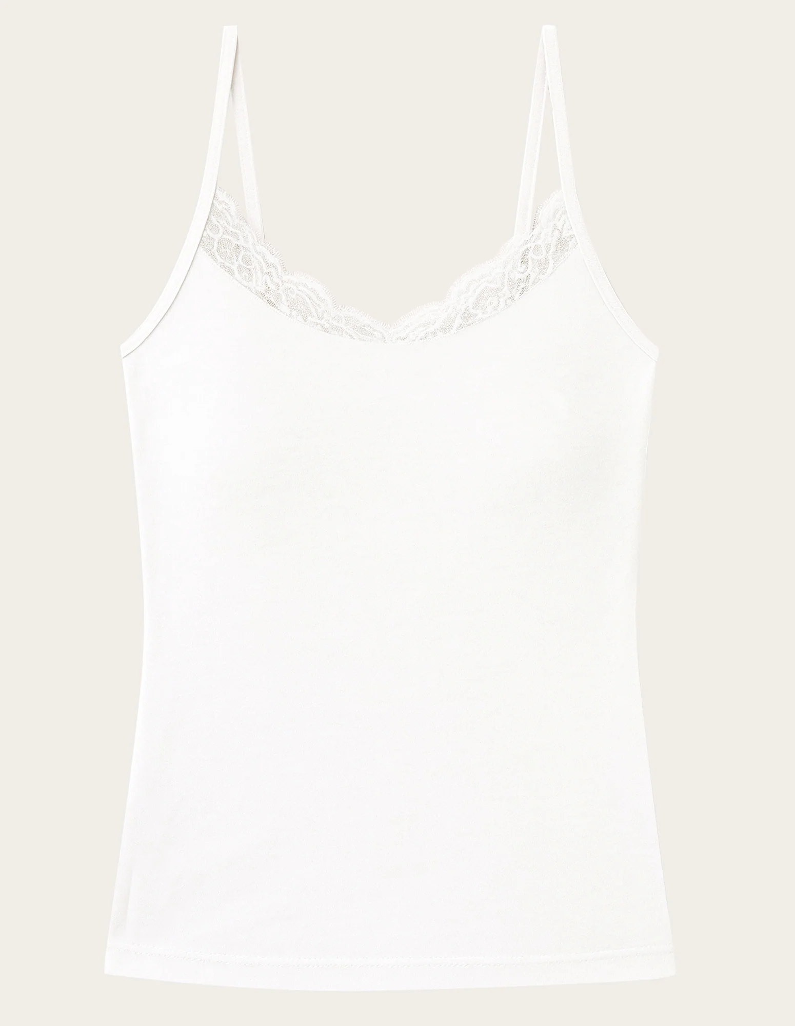 Top scollo a V con pizzo Basic in TENCEL™ Modal con Lana - Image 4