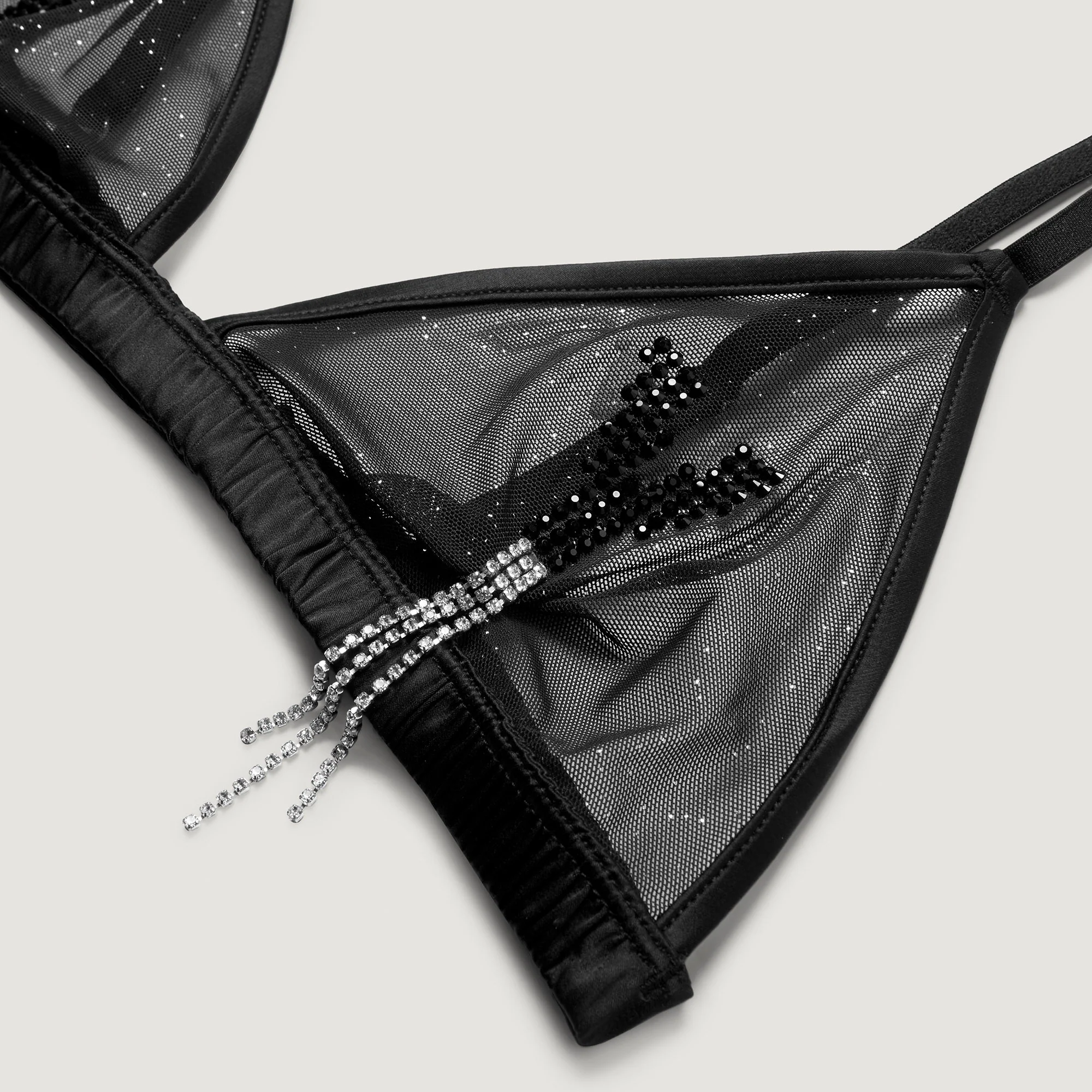 Triangolo con brillantini e dettagli in strass in velluto e tulle Privè  - It Girl - Image 5