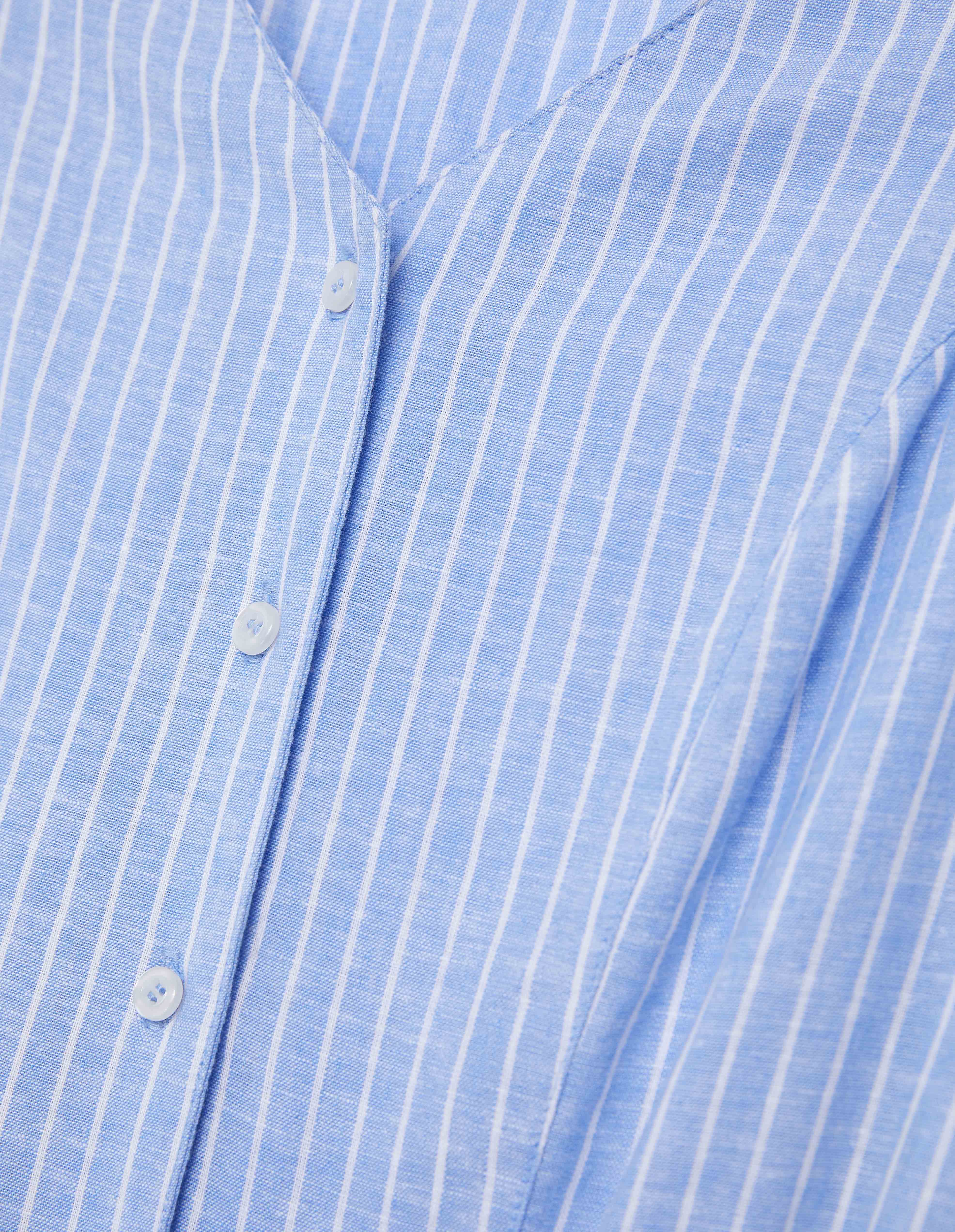 Tuta azzurra a righe bianche Cotton Linen - Image 6